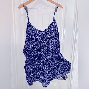 Adjustable spaghetti strap Romper.